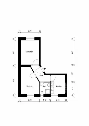 2 Zimmer Wohnung mit 36 m² in Magdeburg – Bild 3