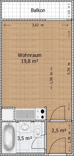 Studio mit 28 m² in München – Bild 8
