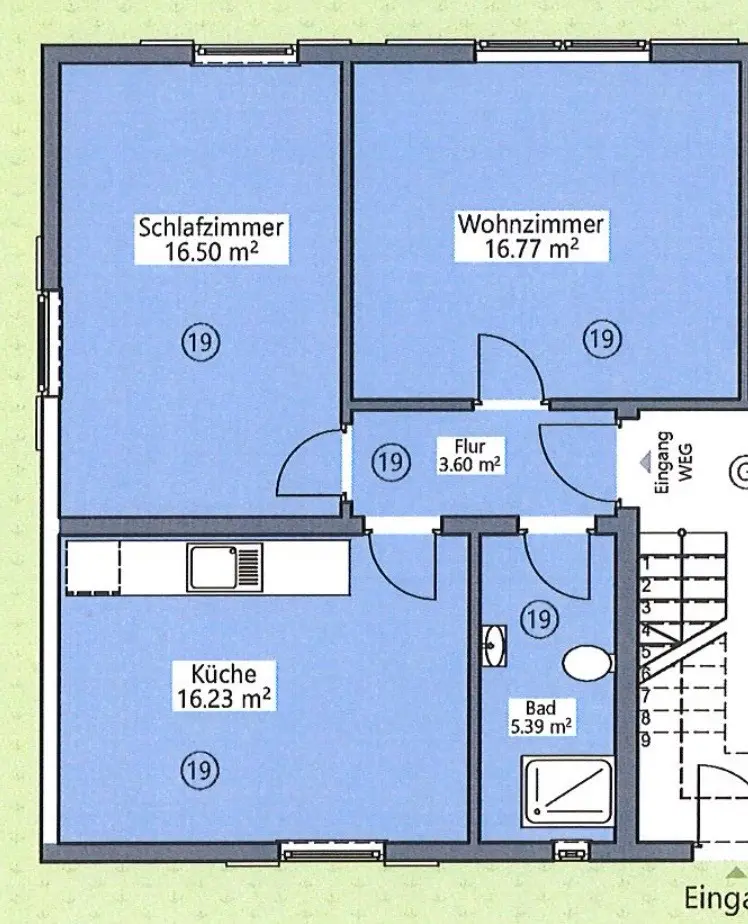3 Zimmer Wohnung mit 59 m² in Kaiserslautern – Bild 9