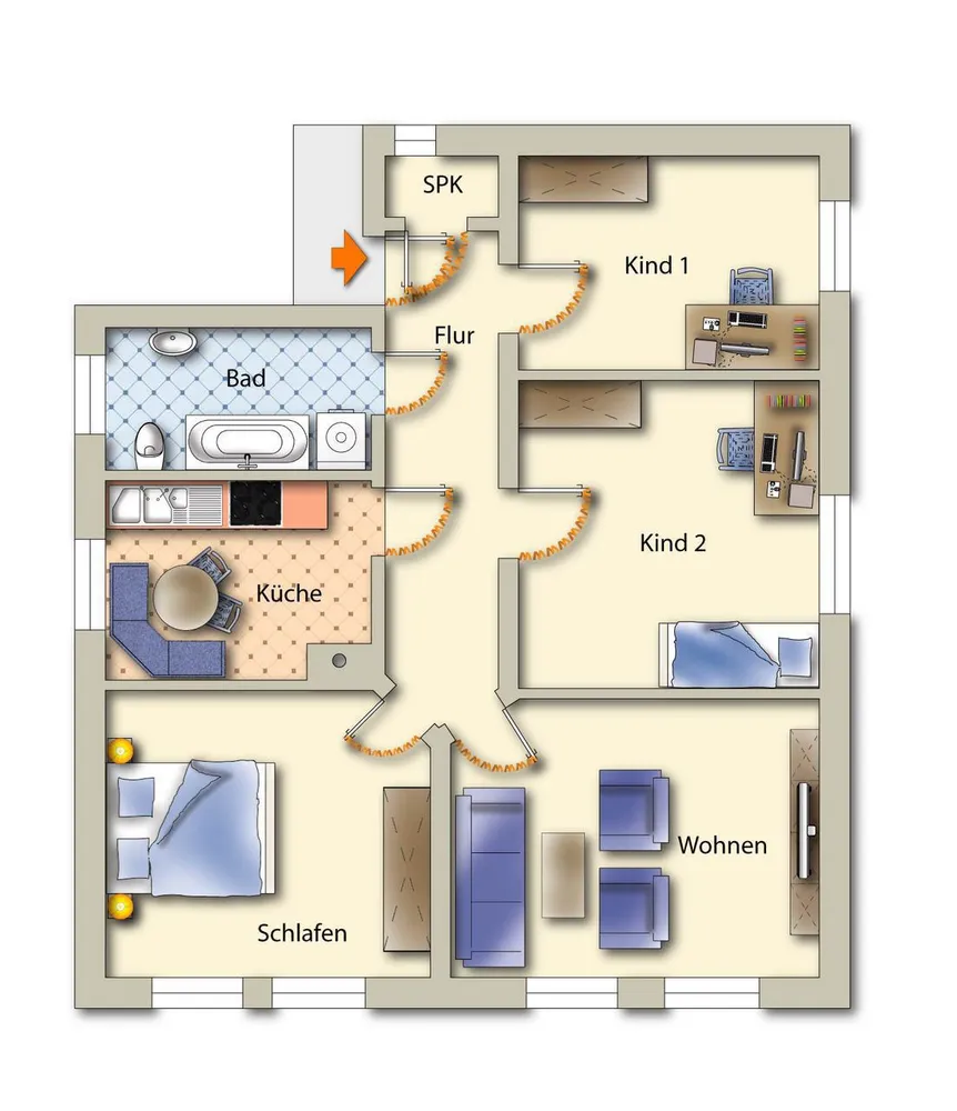4 Zimmer Wohnung mit 85 m² in Freiberg – Bild 2