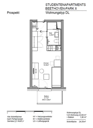 1 Zimmer Wohnung mit 25 m² in Augsburg – Bild 7