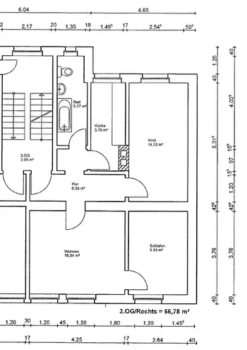 3 Zimmer Wohnung mit 58 m² in Hannover – Bild 9