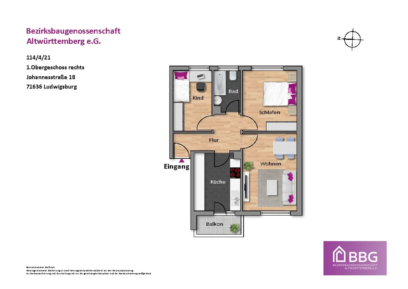 3 Zimmer Wohnung mit 58 m² in Ludwigsburg – Bild 3