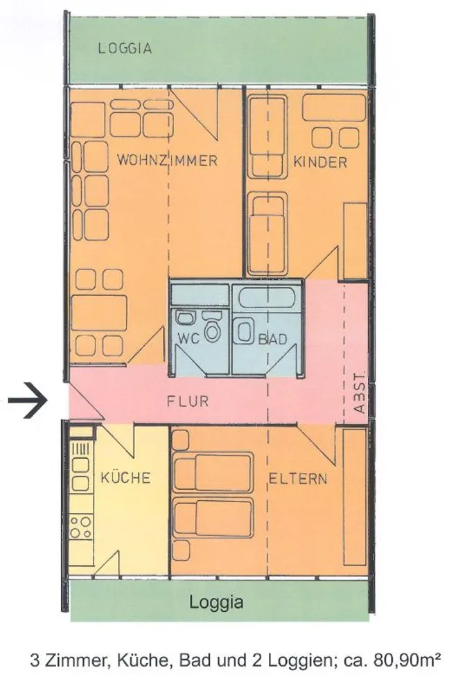 3 Zimmer Wohnung mit 81 m² in Kassel – Bild 2
