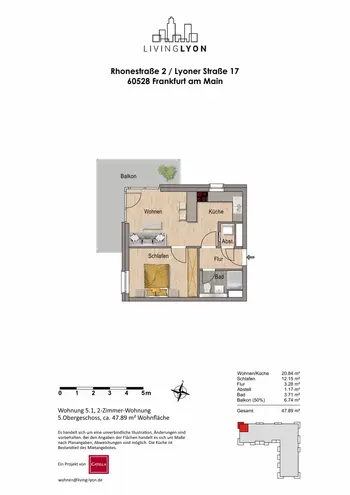 2 Zimmer Wohnung mit 48 m² in Frankfurt am Main – Bild 9
