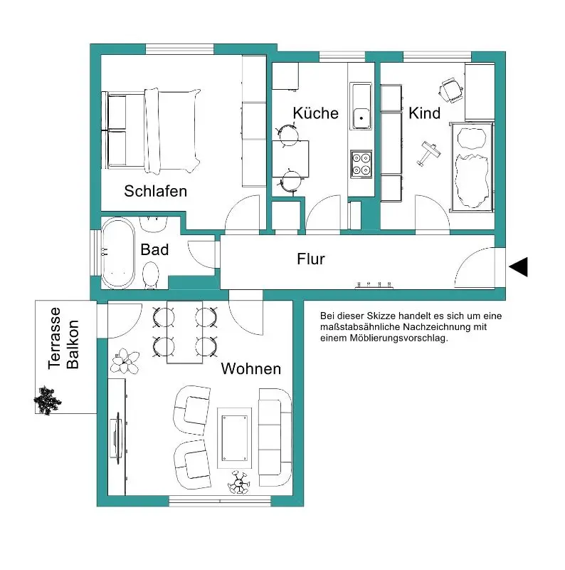 3 Zimmer Wohnung mit 60 m² in Marburg – Bild 3