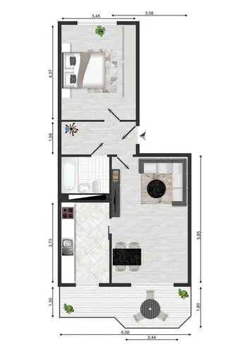 2 Zimmer Wohnung mit 58 m² in Magdeburg – Bild 2