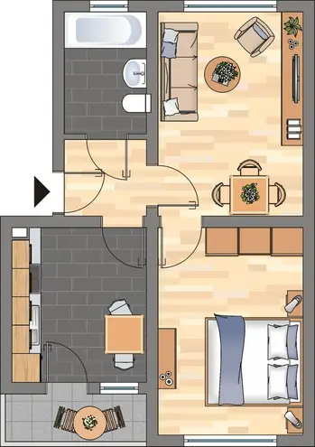 2 Zimmer Wohnung mit 46 m² in Duisburg – Bild 2