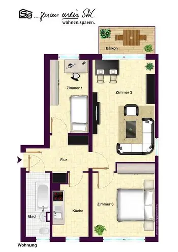 3 Zimmer Wohnung mit 58 m² in Chemnitz – Bild 8
