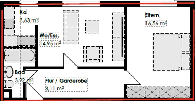2 Zimmer Wohnung mit 46 m² in Augsburg – Bild 2