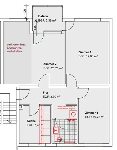 3 Zimmer Wohnung mit 70 m² in Kassel – Bild 2