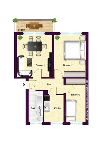 3 Zimmer Wohnung mit 60 m² in Chemnitz – Bild 5