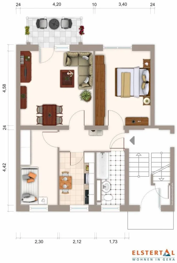 3 Zimmer Wohnung mit 65 m² in Gera – Bild 2