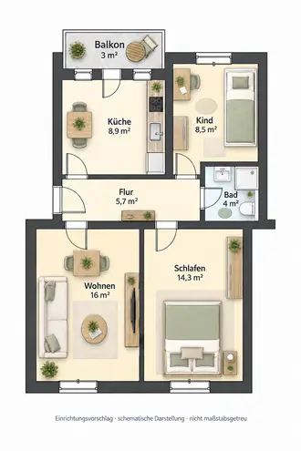 3 Zimmer Wohnung mit 61 m² in Magdeburg – Bild 9