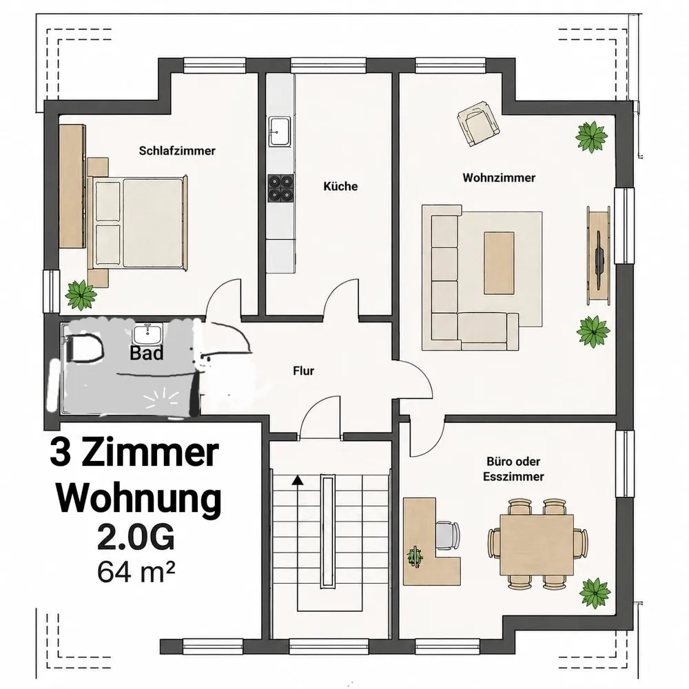 3 Zimmer Wohnung mit 64 m² in Ludwigsburg – Bild 8
