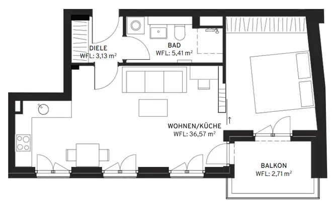 1 Zimmer Wohnung mit 48 m² in Berlin – Bild 2