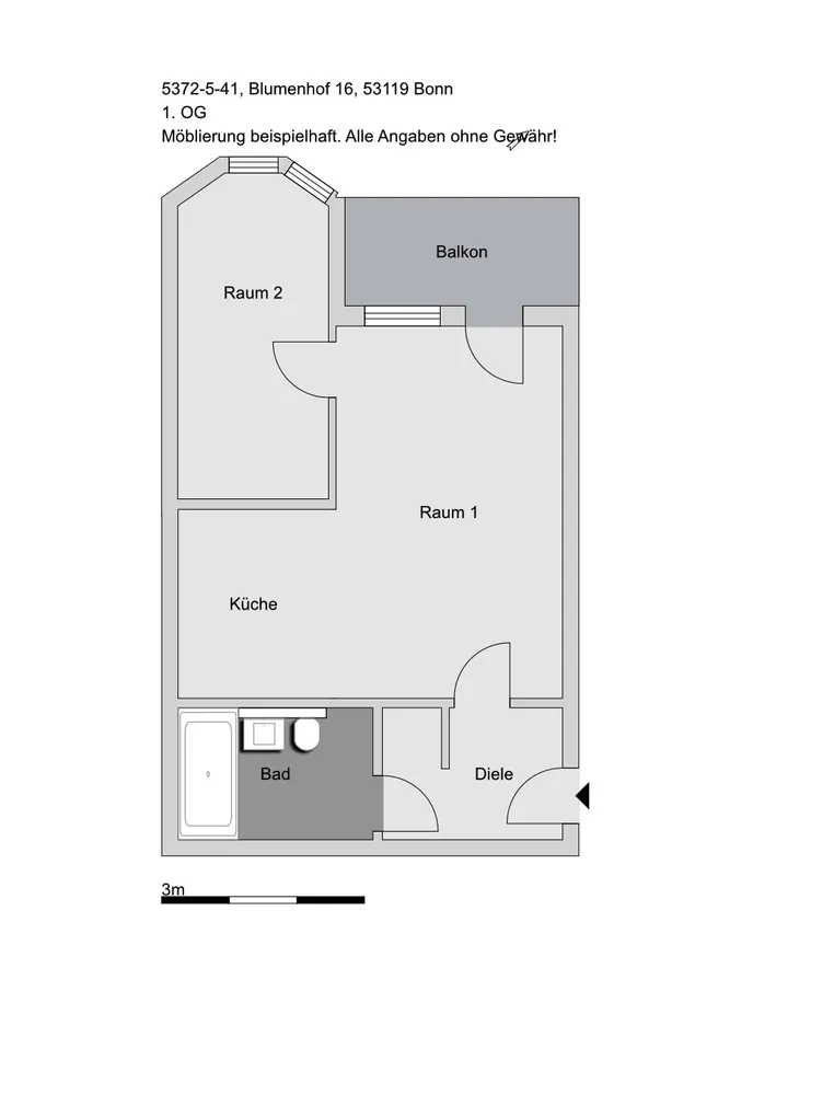 2 Zimmer Wohnung mit 48 m² in Bonn – Bild 3