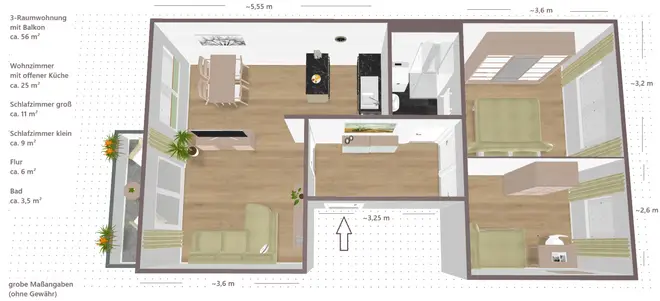 3 Zimmer Wohnung mit 56 m² in Halle (Saale) – Bild 9
