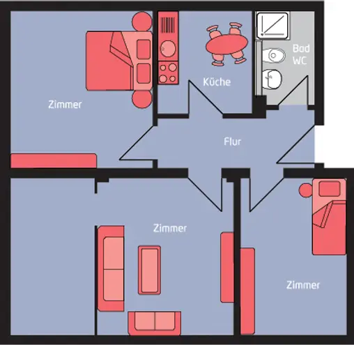 3 Zimmer Wohnung mit 67 m² in Braunschweig – Bild 2