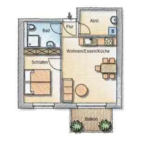 2 Zimmer Wohnung mit 45 m² in Kassel – Bild 2