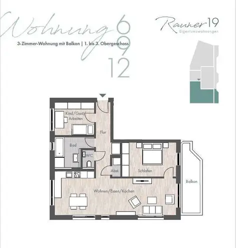 3 Zimmer Wohnung mit 91 m² in Augsburg – Bild 10