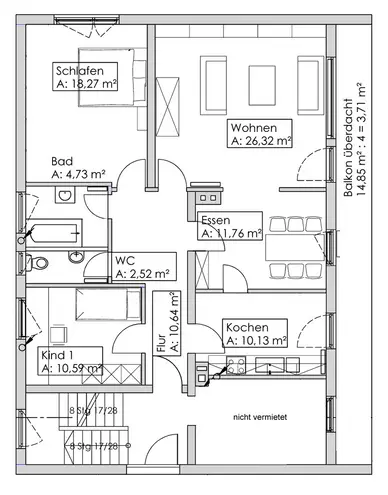 4 Zimmer Wohnung mit 99 m² in Regensburg – Bild 1