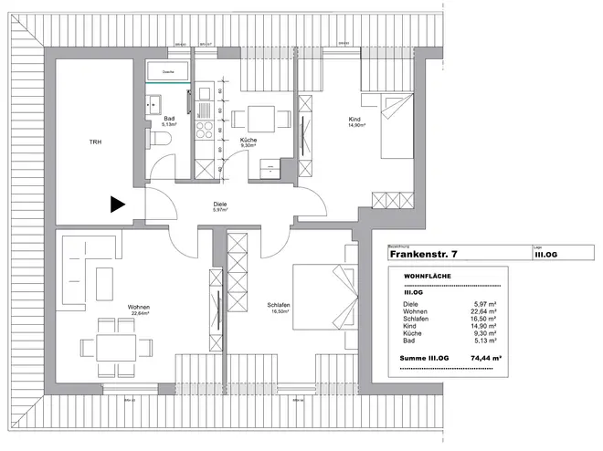 3 Zimmer Wohnung mit 74 m² in Wuppertal – Bild 2