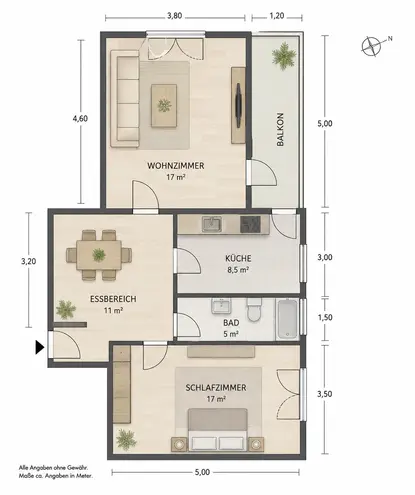 3 Zimmer Wohnung mit 63 m² in Mannheim – Bild 1