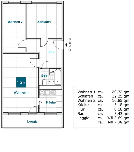 3 Zimmer Wohnung mit 64 m² in Dresden – Bild 2