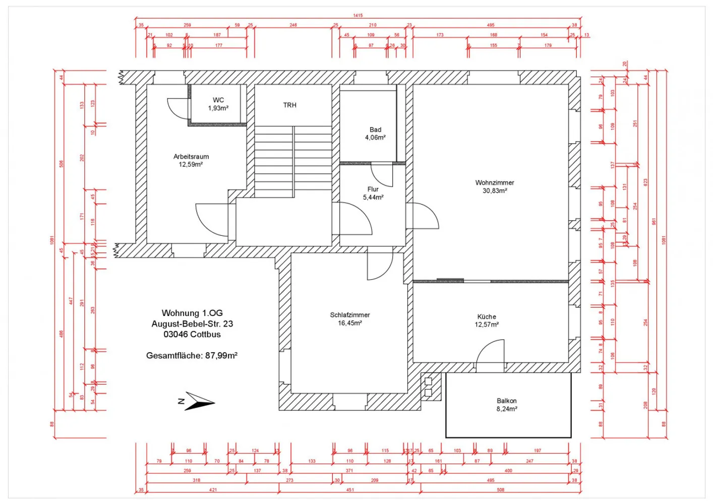 3 Zimmer Wohnung mit 88 m² in Cottbus – Bild 2