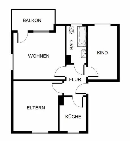 4 Zimmer Wohnung mit 59 m² in Dortmund – Bild 1