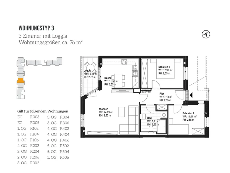 3 Zimmer Wohnung mit 76 m² in Erfurt – Bild 9