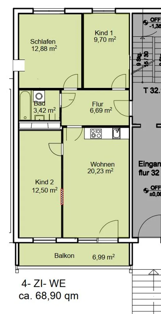 4 Zimmer Wohnung mit 69 m² in Stendal – Bild 6
