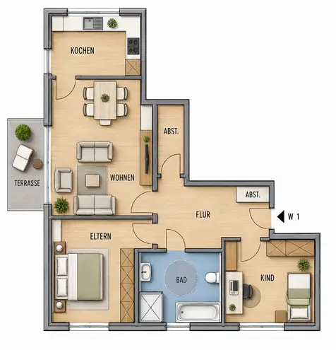 3 Zimmer Wohnung mit 82 m² in Bielefeld – Bild 9