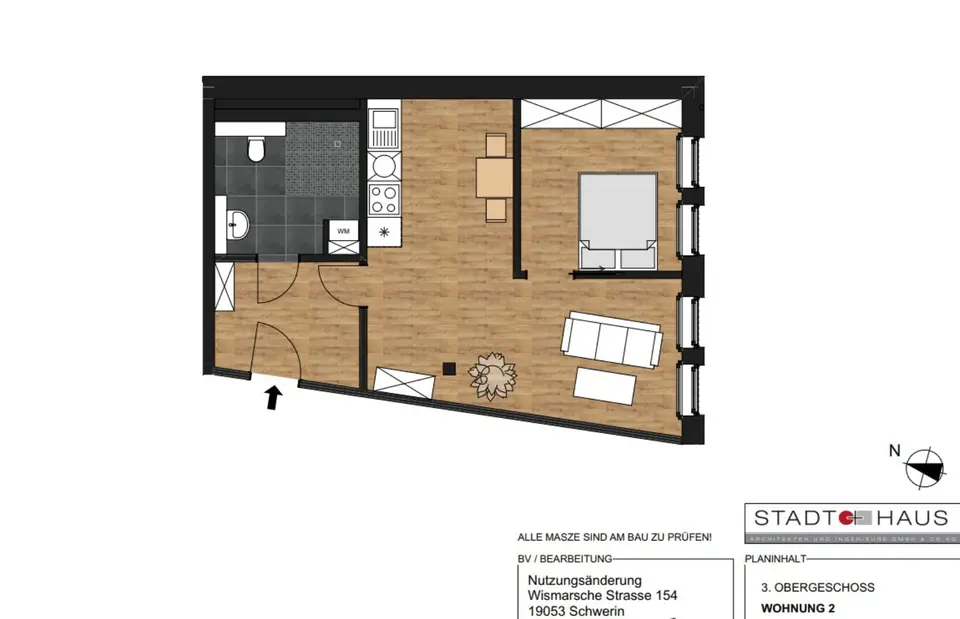 2 Zimmer Wohnung mit 55 m² in Schwerin – Bild 9