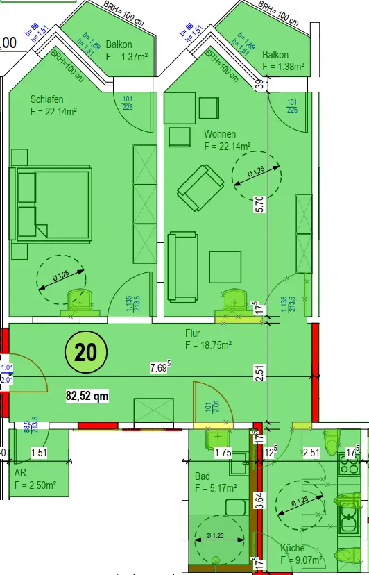 2 Zimmer Wohnung mit 83 m² in Stralsund – Bild 8