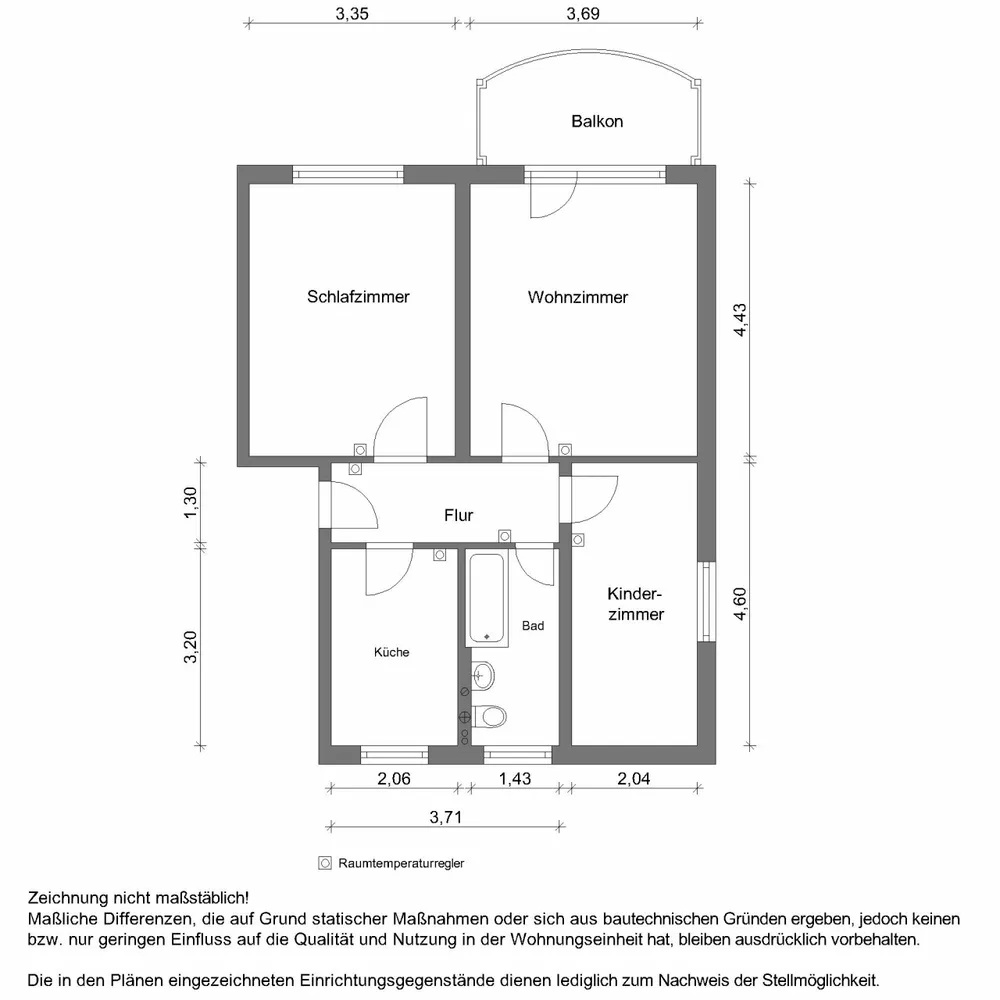 3 Zimmer Wohnung mit 59 m² in Zwickau – Bild 2