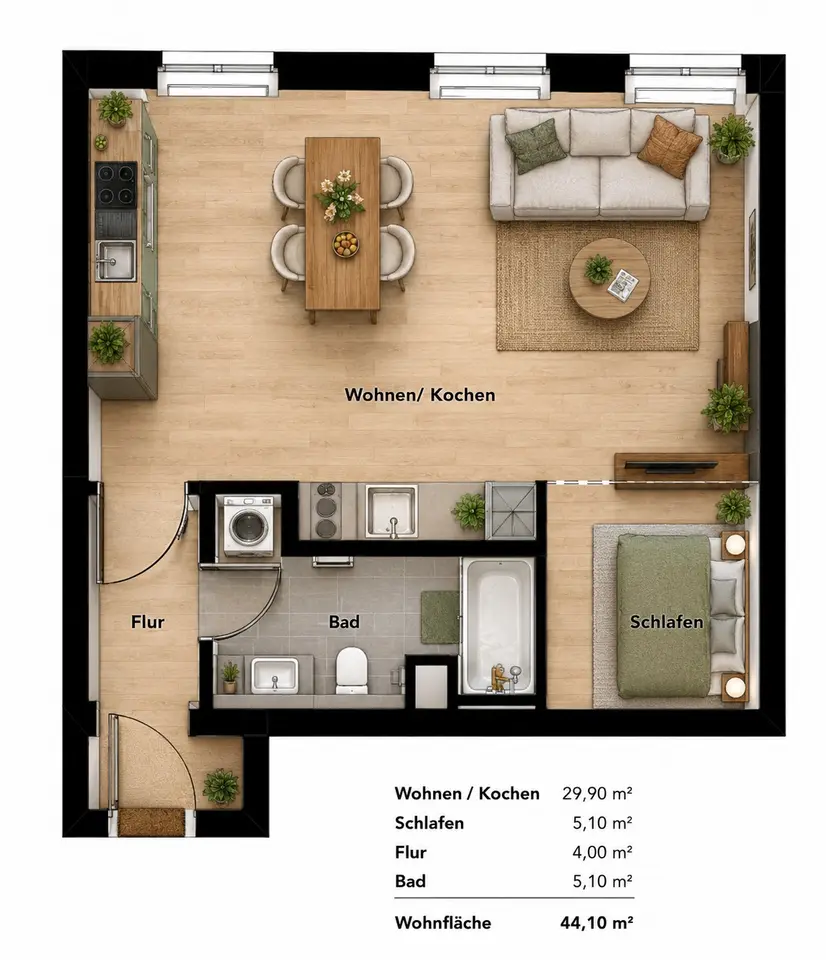 2 Zimmer Wohnung mit 44 m² in Leipzig – Bild 5