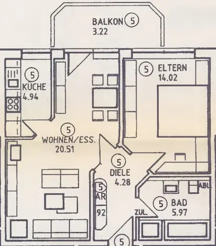 2 Zimmer Wohnung mit 54 m² in Bielefeld – Bild 2
