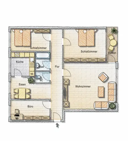 4 Zimmer Wohnung mit 90 m² in Kassel – Bild 2