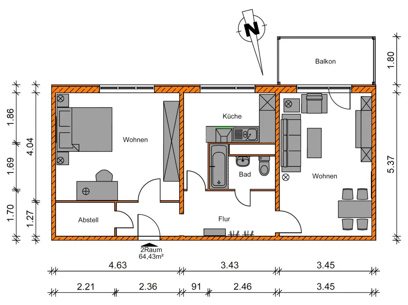 2 Zimmer Wohnung mit 64 m² in Magdeburg – Bild 10
