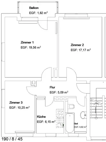 3 Zimmer Wohnung mit 64 m² in Kassel – Bild 2