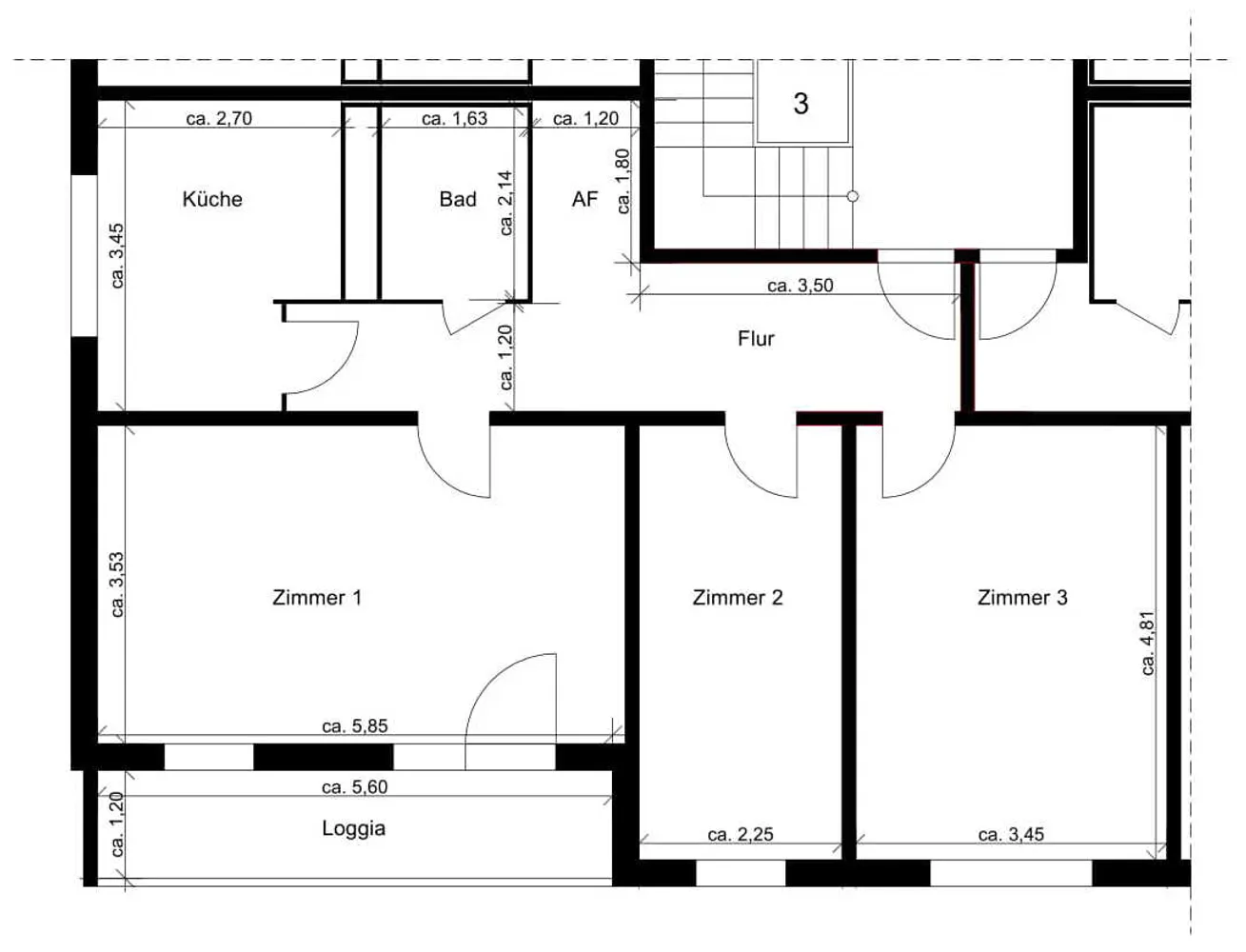 3 Zimmer Wohnung mit 77 m² in Cottbus – Bild 2