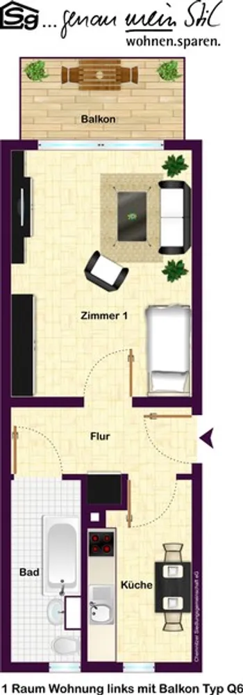 1 Zimmer Wohnung mit 33 m² in Chemnitz – Bild 7