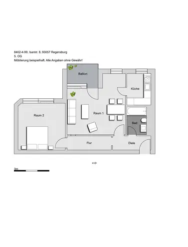 2 Zimmer Wohnung mit 58 m² in Regensburg – Bild 3