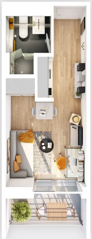 1 Zimmer Wohnung mit 22 m² in Augsburg – Bild 3