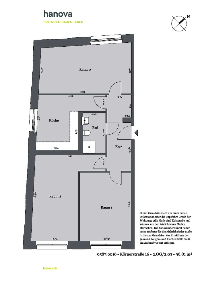 3 Zimmer Wohnung mit 97 m² in Hannover – Bild 3