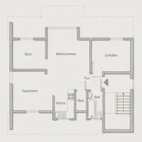 3 Zimmer Wohnung mit 62 m² in Augsburg – Bild 3