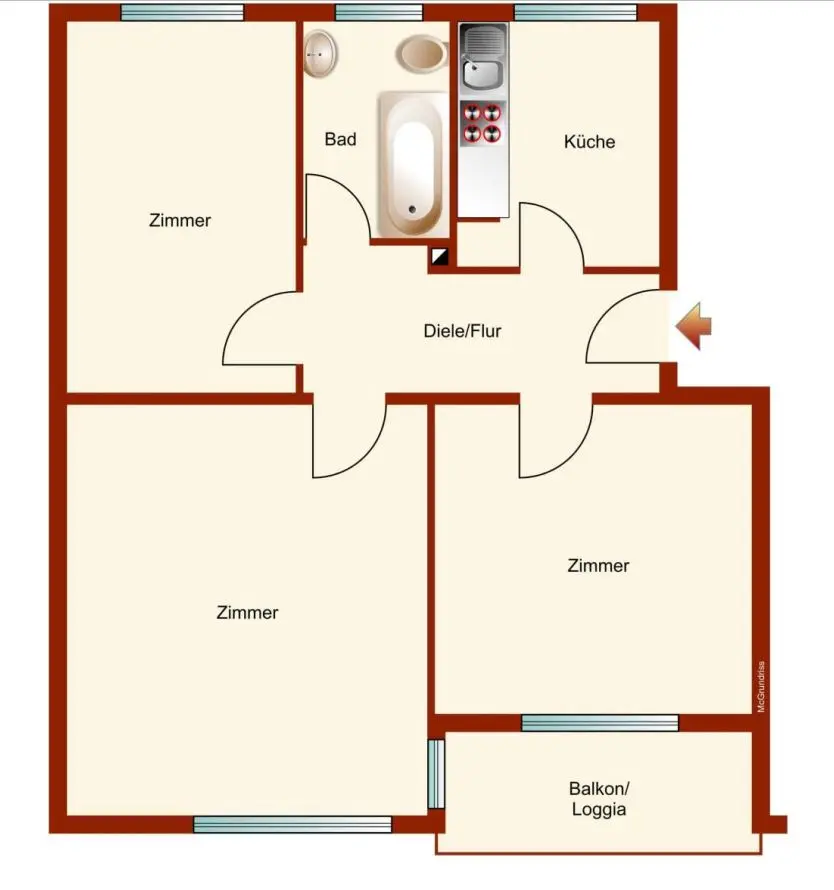 3 Zimmer Wohnung mit 70 m² in Helmstedt – Bild 5
