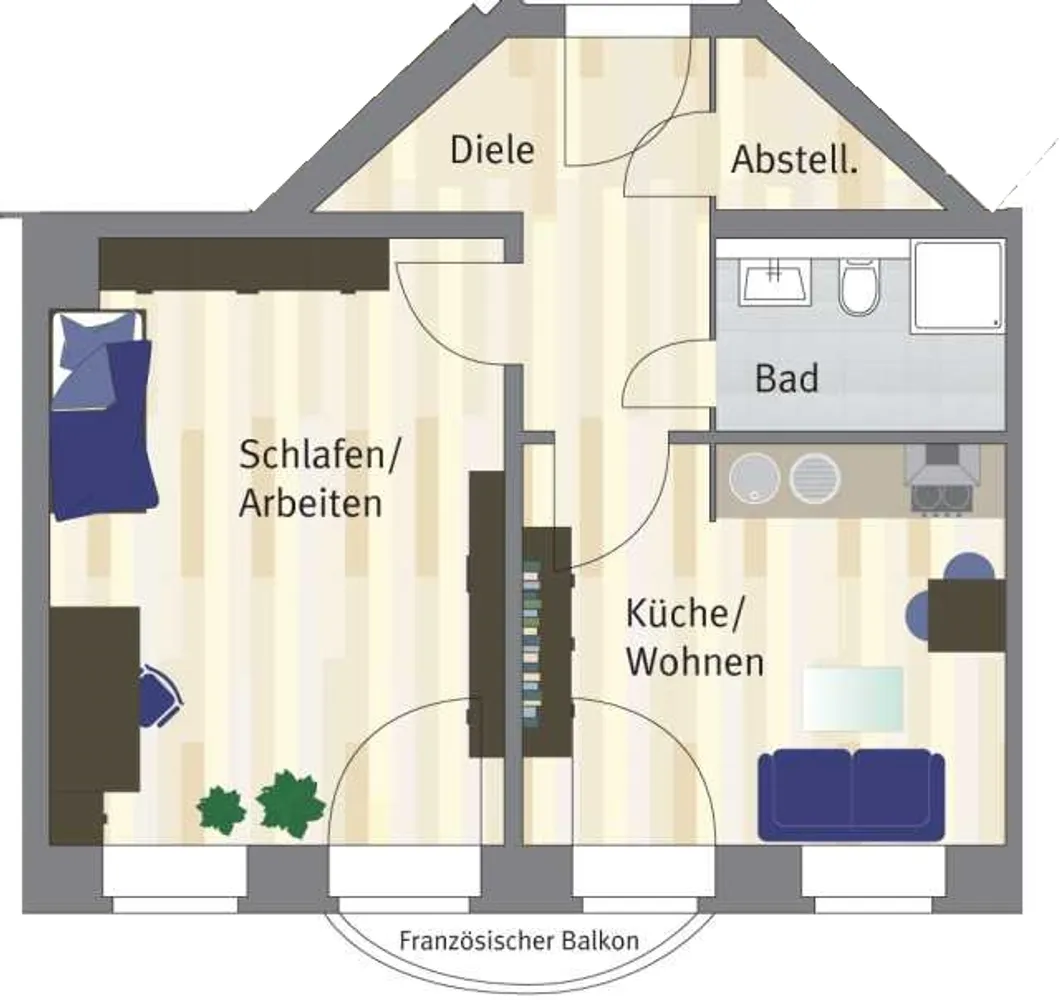1 Zimmer Wohnung mit 40 m² in Leipzig – Bild 2
